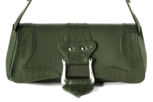 Luxueux petit sac à main, élégant et raffiné, coloris vert bouteille. Personnalisation : Choix des cuirs et des couleurs. - Florence KOOIJMAN